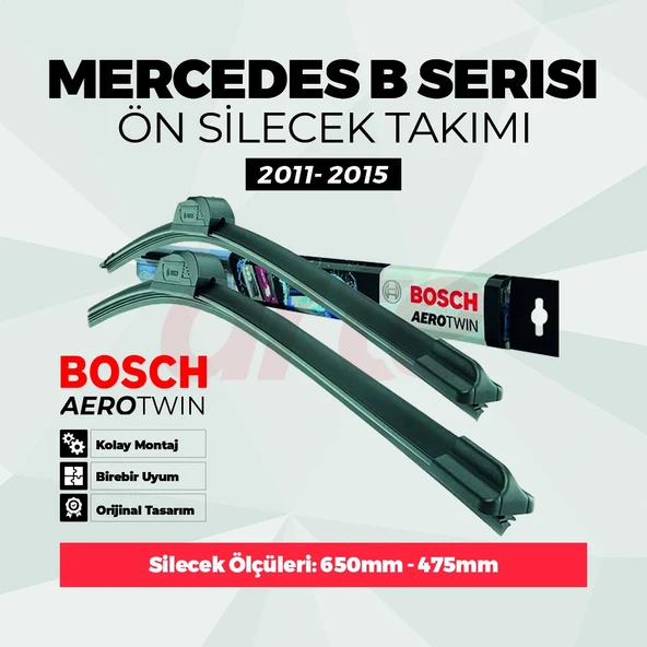 Mercedes Benz B180 Bosch Aerotwin Ön Silecek Takımı Eyl. 2011-Nis. 2015