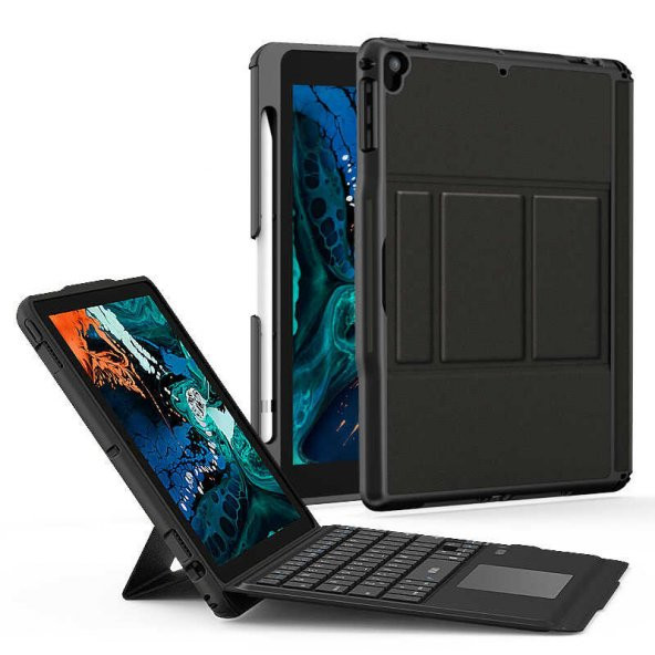 Apple iPad Pro 11 inç 2018 Bluetooth Klavyeli Kablosuz Tablet Kılıfı (A1980/A2013/A1934/A1979) - 4