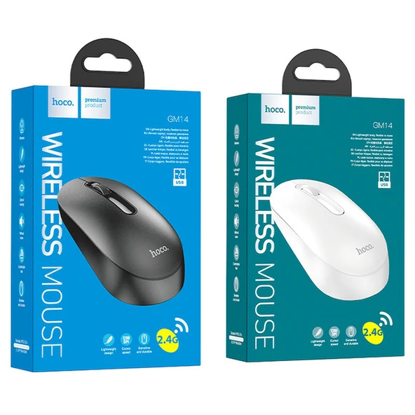 HOCO GM14 Platinium 1200dPi 2.4G Bluetooth Kablosuz Optik Mouse - 5
