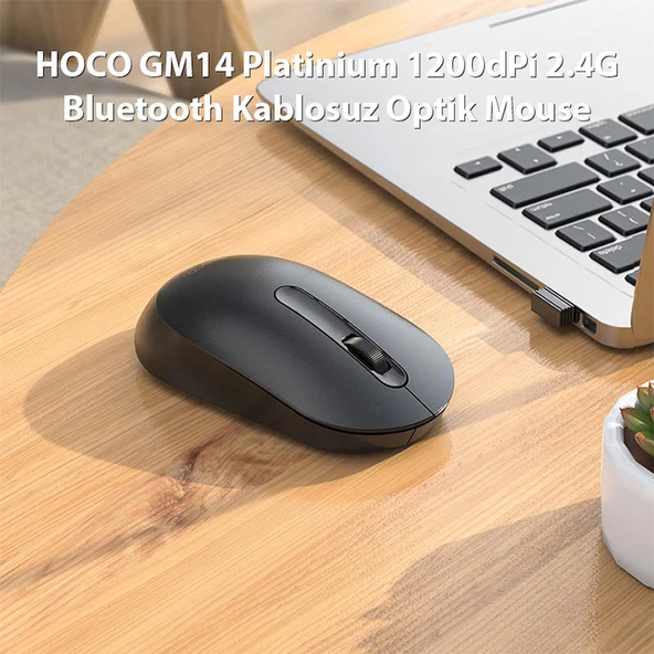 HOCO GM14 Platinium 1200dPi 2.4G Bluetooth Kablosuz Optik Mouse - 2