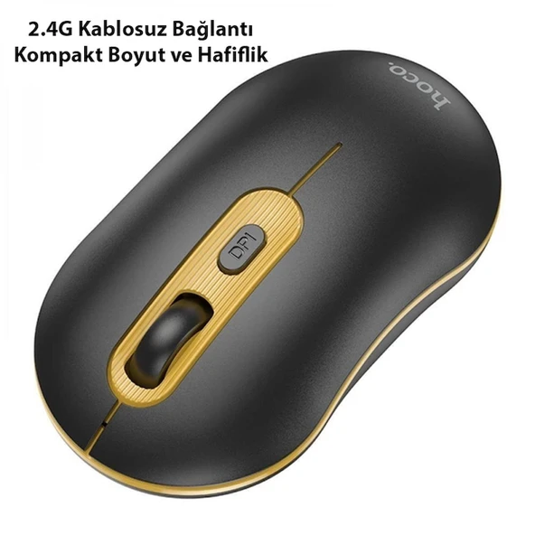 HOCO GM21 Platinium 1600dPi 2.4G Bluetooth Kablosuz Optik Mouse - 3