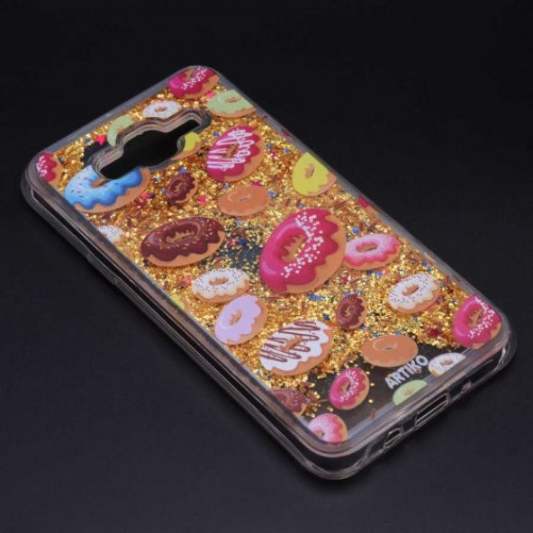 Samsung Galaxy J7 Kılıf İçi Simli ve Sıvılı Darbeye Dayanıklı Silikon Kapak - 5