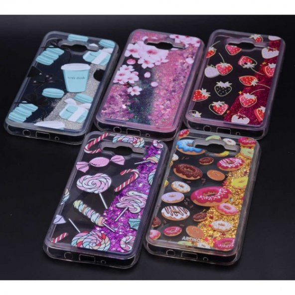 Samsung Galaxy J7 Kılıf İçi Simli ve Sıvılı Darbeye Dayanıklı Silikon Kapak - 7