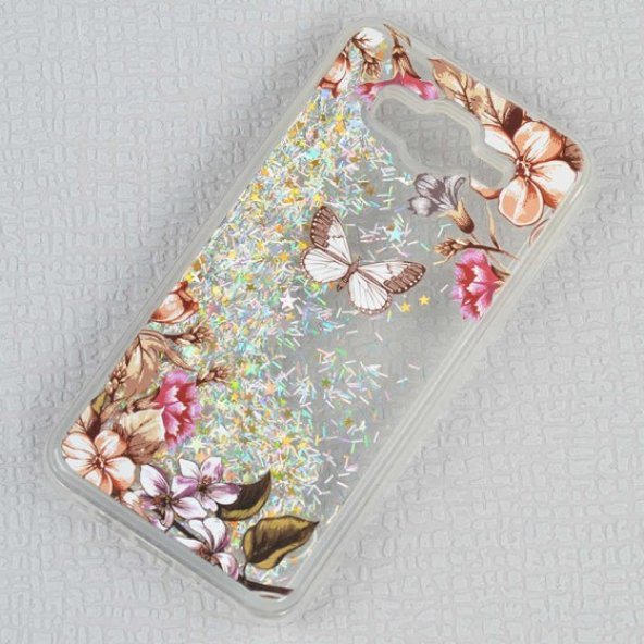 Samsung Galaxy J7 Kılıf İçi Simli ve Sıvılı Darbeye Dayanıklı Silikon Kapak - 8