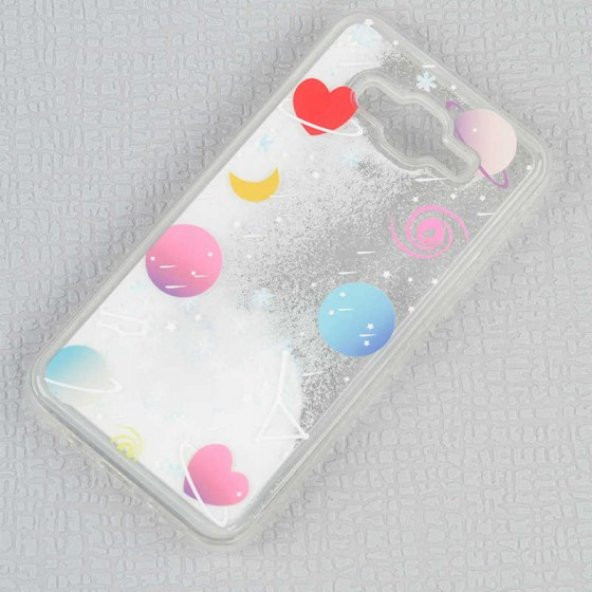 Samsung Galaxy J7 Kılıf İçi Simli ve Sıvılı Darbeye Dayanıklı Silikon Kapak - 12