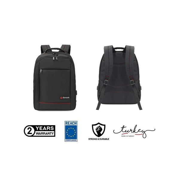Mack MCC-006 15.6" Office USB Girişli Notebook Sırt Çantası MAVİ - 2