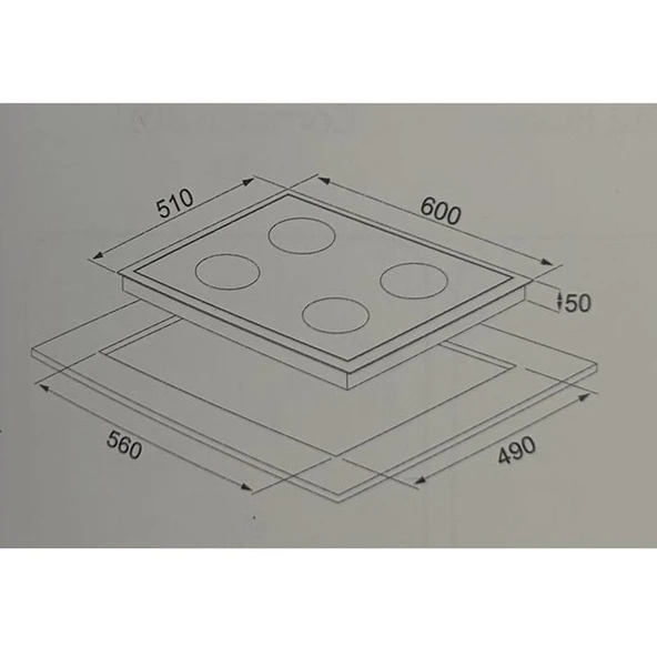Alveus ALV GLS 640 60 Cm Siyah Cam Doğal Gaz Ankastre Ocak - 2