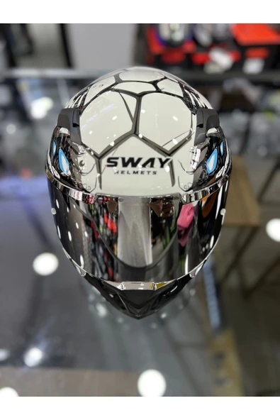 Sway 820 Full Face Aynalı Vizör Kapalı Motosiklet Kaskı XL Beden Beast Model - 4