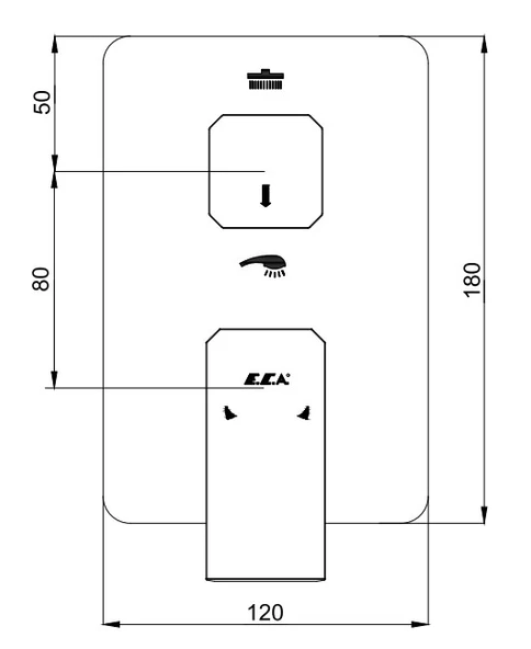 ECA Tiera Ankastre Duş Seti 2-Yollu Mat Siyah 102199772C1 - Resim 8