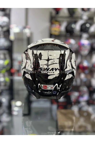 Sway 820 Full Face Aynalı Vizör Kapalı Motosiklet Kaskı XL Beden Beast Model - 3