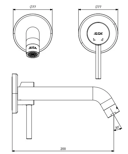 ECA Dalia Minimal Ankastre Lavabo Bataryası Sıva Üstü Çift Rozet 102167625-YY - Resim 2