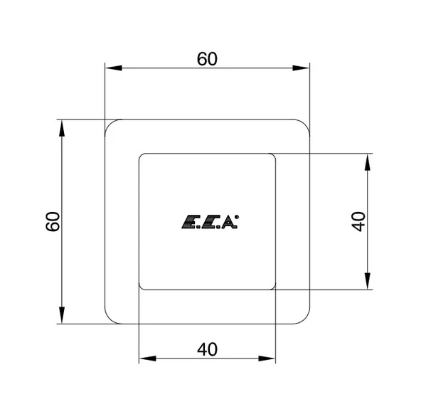 ECA Caro Kare Ankastre Ara Kesme Valfi 1/2 Mat Siyah Renkli 102151033C1 - Resim 2