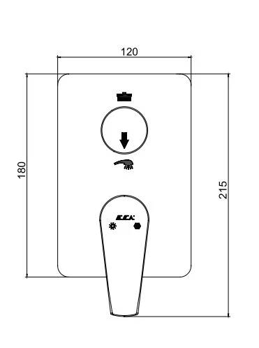 ECA Niobe Ankastre Banyo Bataryası Sıva Üstü 2 Yollu 102167243-KDE - Resim 2