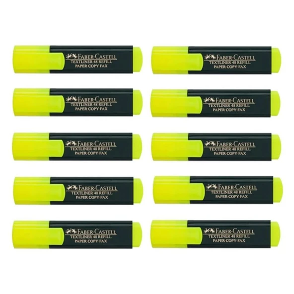 Faber-Castell Fosforlu Kalem 1548 Sarı - 10 Adet