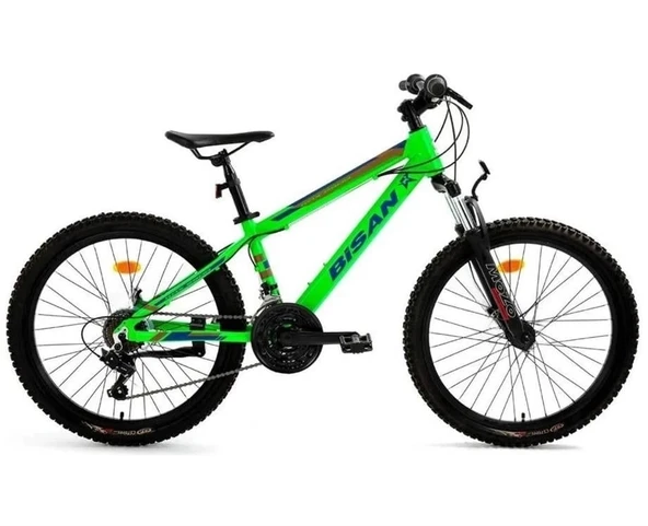 Bisan KDX 2900 V Fren 21 Vites 24 Jant Dağ Bisikleti Neon Yeşil Lacivert 30 Kadro