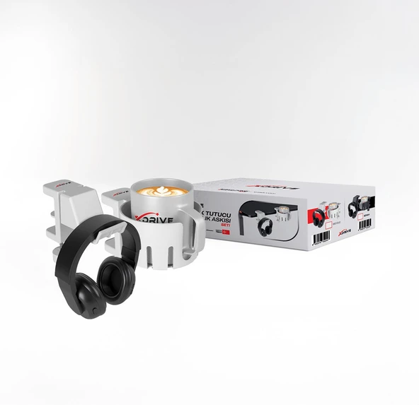 xDrive Premium Bardak Tutucu ve Kulaklık Askı Seti/Beyaz