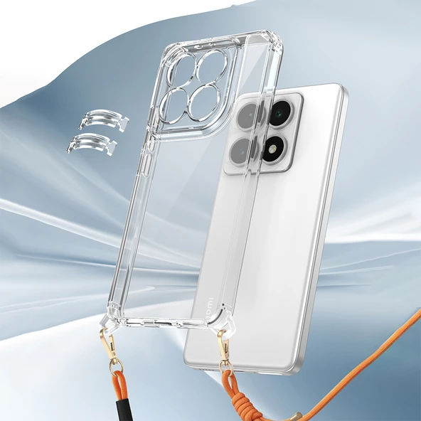 Xiaomi 14T Pro Kılıf Airbagli Takılabilir Askı Aparatlı Zore Snap Silikon Kapak - 6