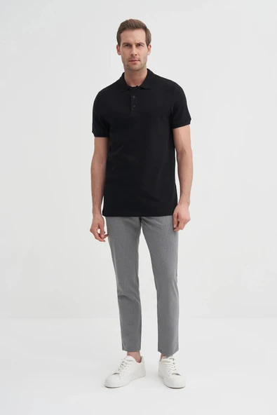 Cazador Erkek T-shirt Polo Yaka Pike  4613 Siyah - Resim 2