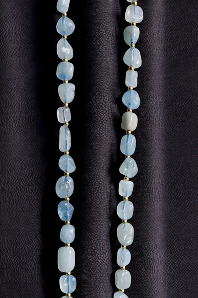 Doğal Akuamarin Kolye 669-5 - 4