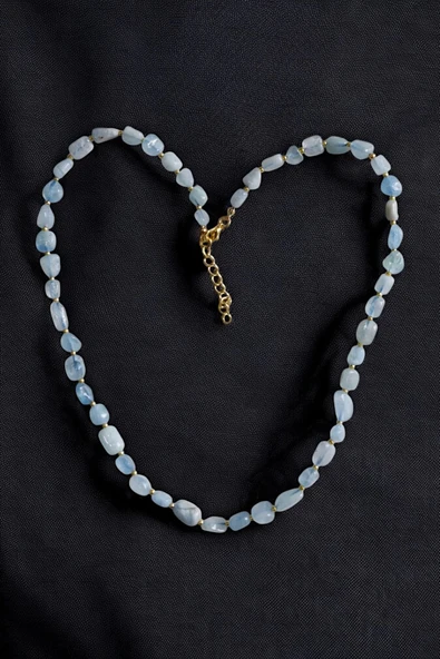 Doğal Akuamarin Kolye 669-5 - 2