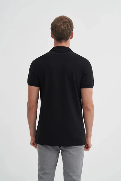 Cazador Erkek T-shirt Polo Yaka Pike  4613 Siyah - Resim 3