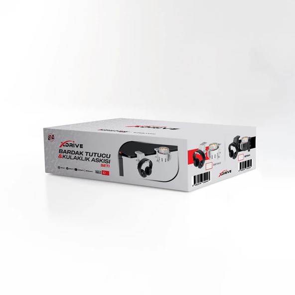 xDrive Premium Bardak Tutucu ve Kulaklık Askı Seti/Siyah - 6