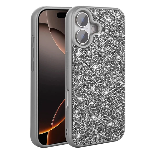 Apple iPhone 16 Plus Kılıf Parlak Taşlı Tasarım Zore Pırlanta Kapak - 6