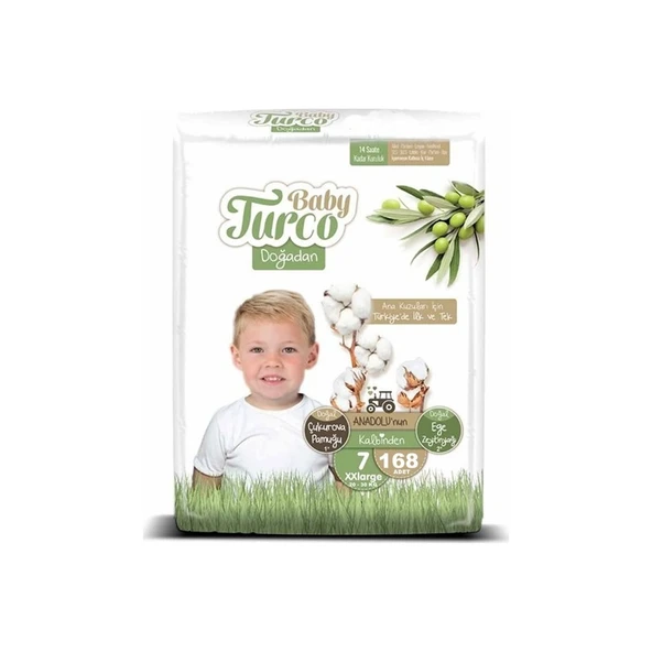 Baby Turco Bebek Bebek Bezi 2 Aylık Paket 7 Numara 20-30 kg 168 Adet - Resim 2