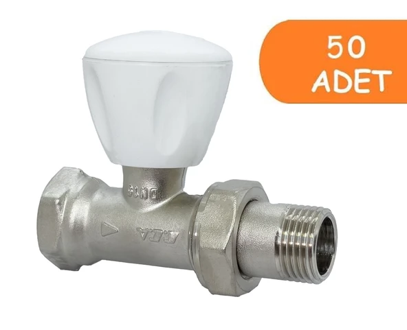 50 Adet ECA RV3 1/2 Düz Radyatör Valfi  Petek Havlupan Vanası 602120725