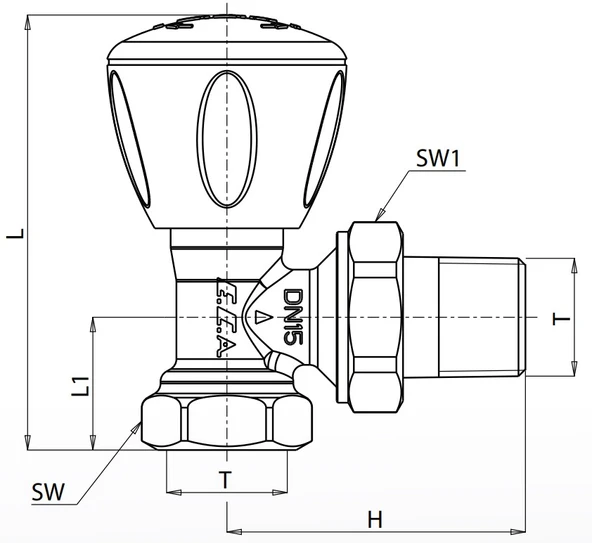 25 Adet ECA RV3 1/2 Köşe Radyatör Valfi Krom Kaplamalı Petek Havlupan Vanası 602120749 - Resim 2