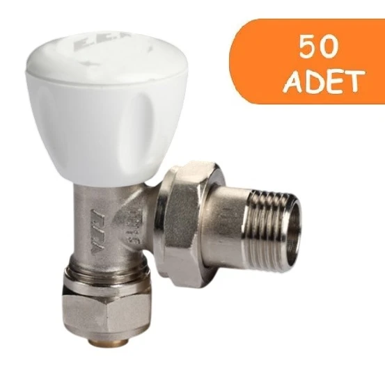 50 Adet ECA RV3 1/2 Köşe Radyatör Valfi Pex Petek Havlupan Vanası 602120721