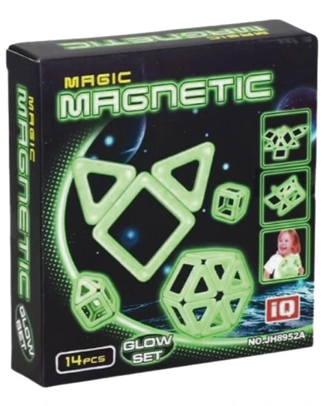 Magic Magnetic 14 Parça Karanlıkta Parlayan Mıknatıslı Şekiller JH8952A