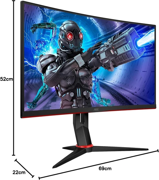 AOC C27G2ZE/BK 27 inç Kavisli Oyuncu Monitörü, VA, 240Hz, 0.5ms, Freesync Premium, DP+HDMI, Full HD 1500R Curved Gaming Monitör - 10