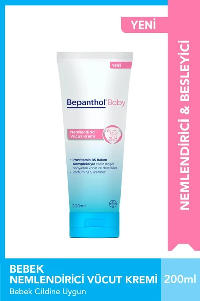 Bepanthol Baby Nemlendirici Vücut Kremi 200 ml Hassas ve Kuru Ciltler Için Uygun