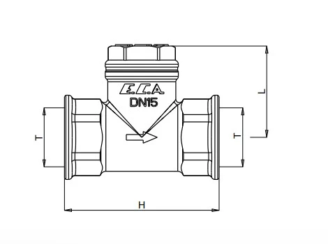10 Adet ECA 1/2" Yatay Çekvalf 601007022 - Resim 3