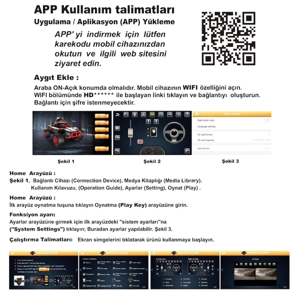 Uzaktan Kumandalı Full Fonksiyon Şarjlı 2,4G Wifi Kameralı Stunt Araba - 3
