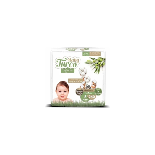 Baby Turco Bebek Bebek Bezi 2 Aylık Paket 5 Numara 12-25 kg 240 Adet - Resim 2
