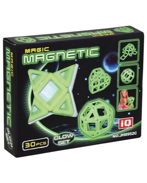 Magic Magnetic 30 Parça Karanlıkta Parlayan Mıknatıslı Şekiller JH8952C