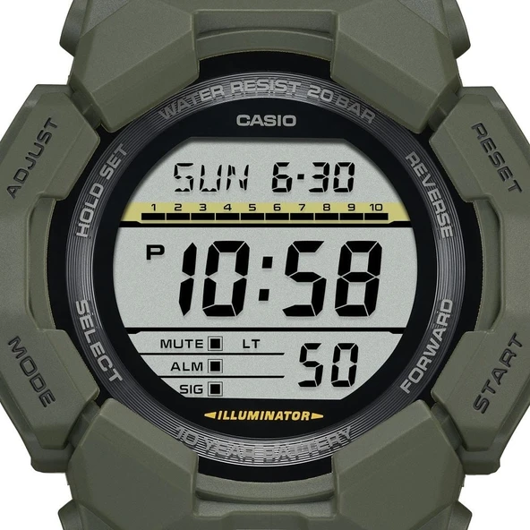 CASIO G-SHOCK GD-010-3DR YEŞİL SİLİKON KORDON DİJİTAL ERKEK KOL SAATİ - 5