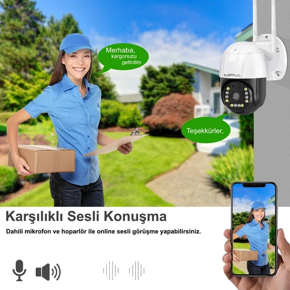 MPIA RIO II 360° HAREKETLİ WİFİ WATERPROOF AKILLI IP GÜVENLİK KAMERASI (CARECAMPRO) UYGULAMA - 2