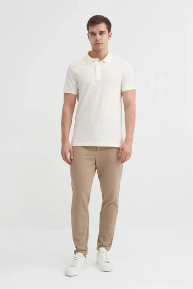Cazador Polo Yaka Slim Fit Pike Düz Pamuklu Tişört