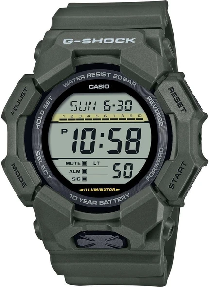 CASIO G-SHOCK GD-010-3DR YEŞİL SİLİKON KORDON DİJİTAL ERKEK KOL SAATİ