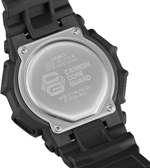 CASIO G-SHOCK GD-010-1DR SİYAH SİLİKON KORDON DİJİTAL ERKEK KOL SAATİ - Resim 3