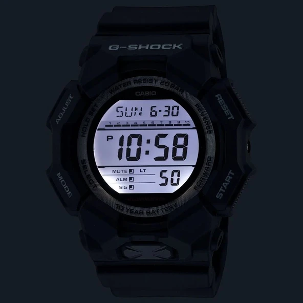CASIO G-SHOCK GD-010-1DR SİYAH SİLİKON KORDON DİJİTAL ERKEK KOL SAATİ - Resim 5