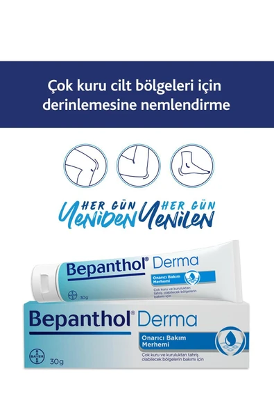 Bepanthol Onarıcı Bakım Merhemi 30gr Çok Kuru Ciltler Ve Tahrişe Yatkın Bölgeler Için Bakım - Resim 3