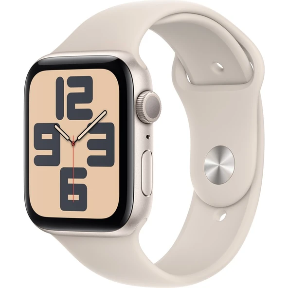 Apple Watch SE 2.Nesil (2023) GPS 44mm Starlight Aluminium Case with Starlight Sport Band - M/L