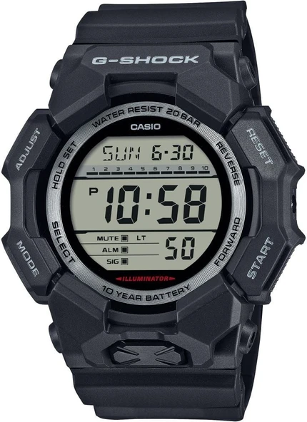CASIO G-SHOCK GD-010-1DR SİYAH SİLİKON KORDON DİJİTAL ERKEK KOL SAATİ