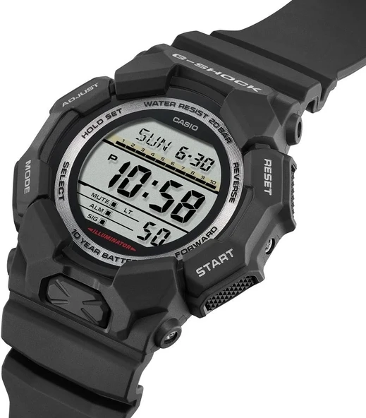 CASIO G-SHOCK GD-010-1DR SİYAH SİLİKON KORDON DİJİTAL ERKEK KOL SAATİ - Resim 2