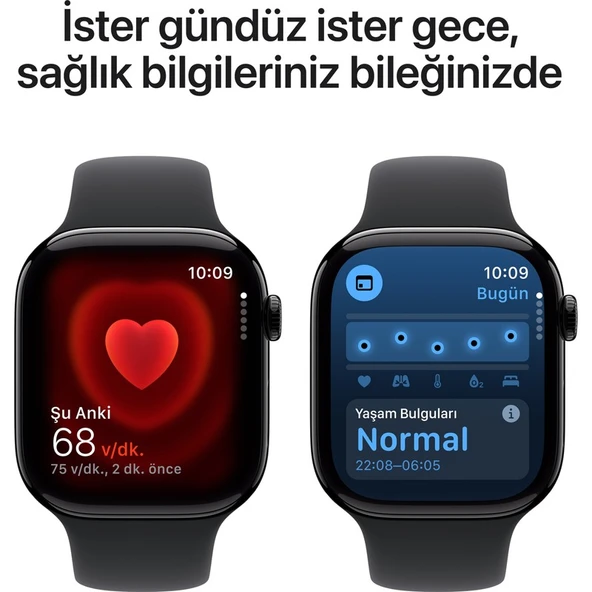 Apple Watch Series 10 Gps 46MM Jet Black Aluminium Case With Black Sport Band - M/l - Resim 5