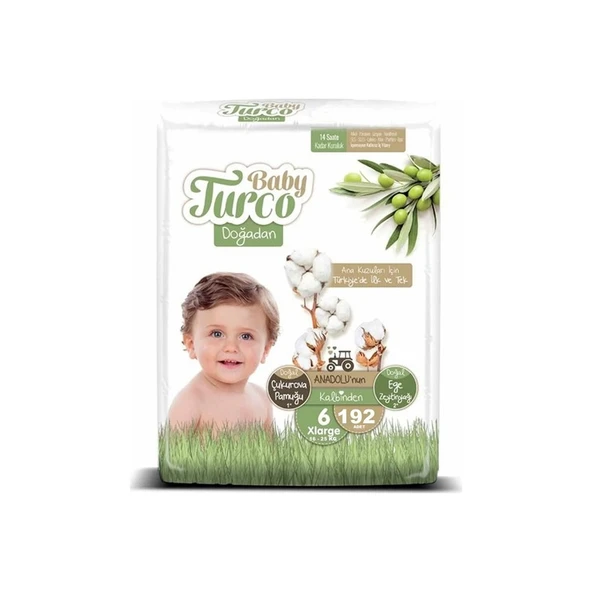Baby Turco Bebek Bebek Bezi 2 Aylık Paket 6 Numara 16-25 kg 192 Adet - Resim 2
